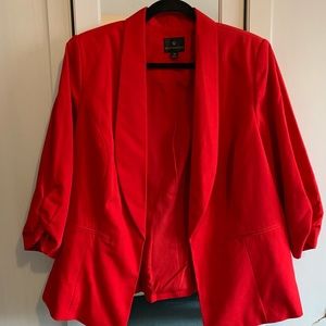 Red Blazer with 3/4 Sleeve